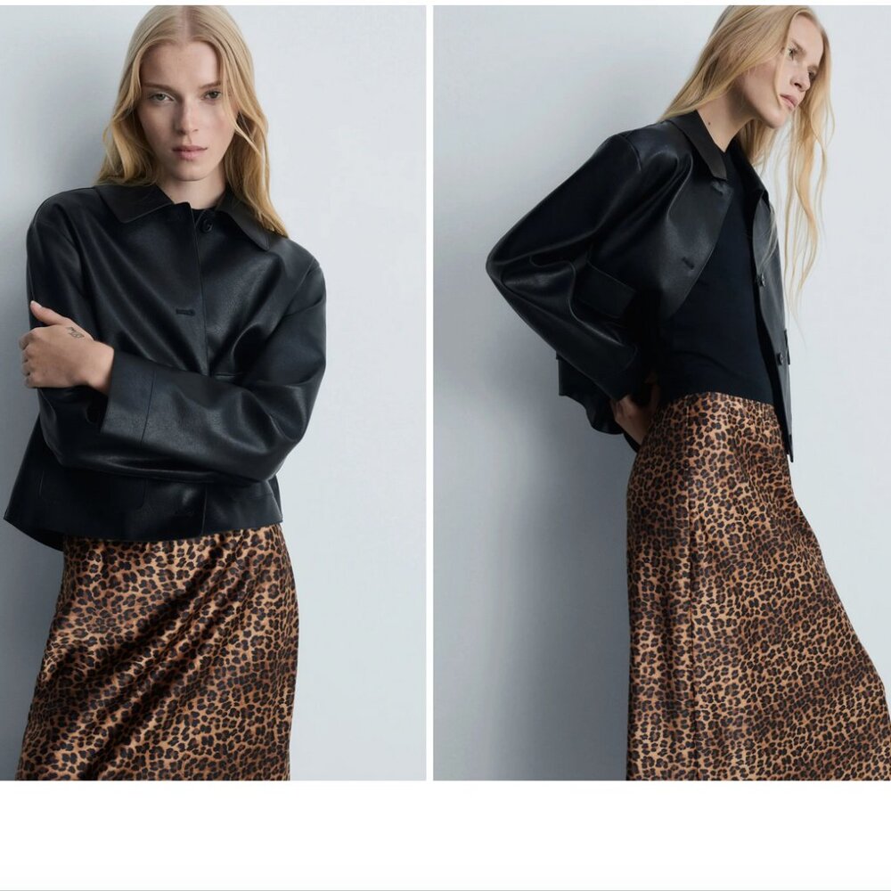 *HP* Vintage 90s Jones NY Sport leopard print cotton skirt